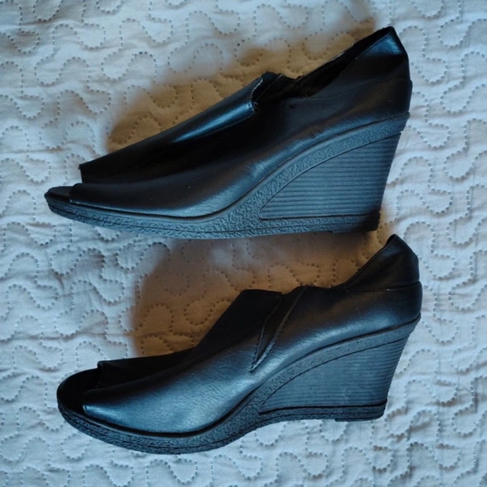 Elegant Black Wedge Ankle Booties